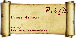 Prusz Ámon névjegykártya